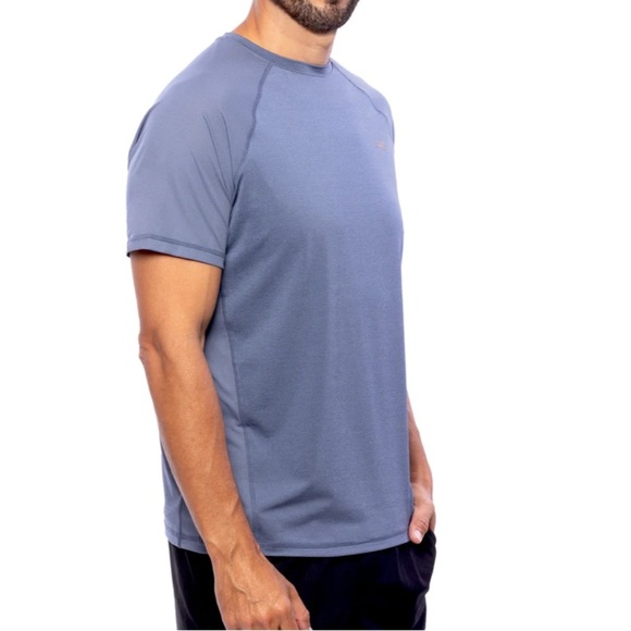 Copper Fit Men’s Short Sleeve Ultra Performance Crew Neck Shirt in Navy Heather - Picture 3 of 7
